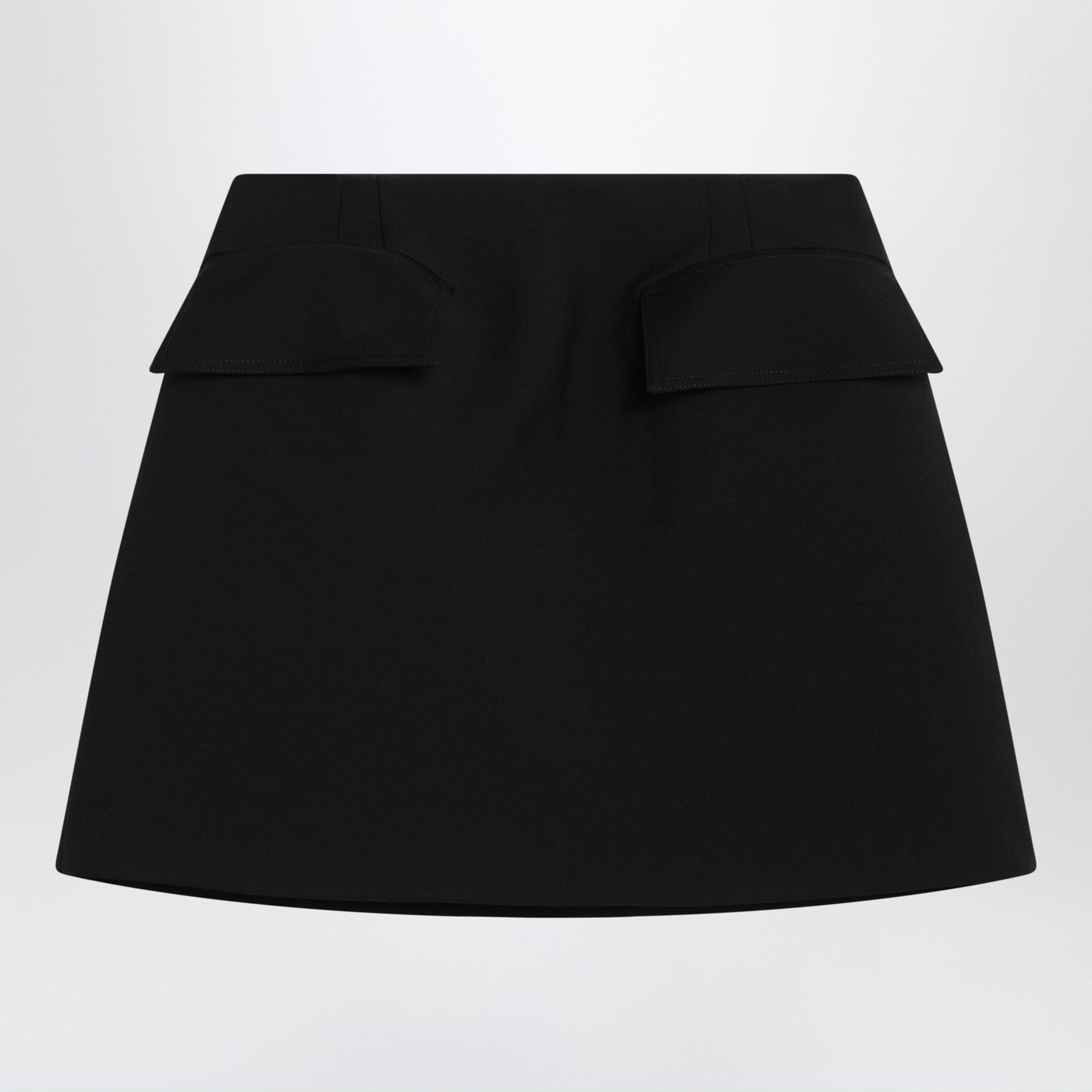 Alexander McQueen アレクサンダーマックイーンブラックウールミニスカート - Image 1