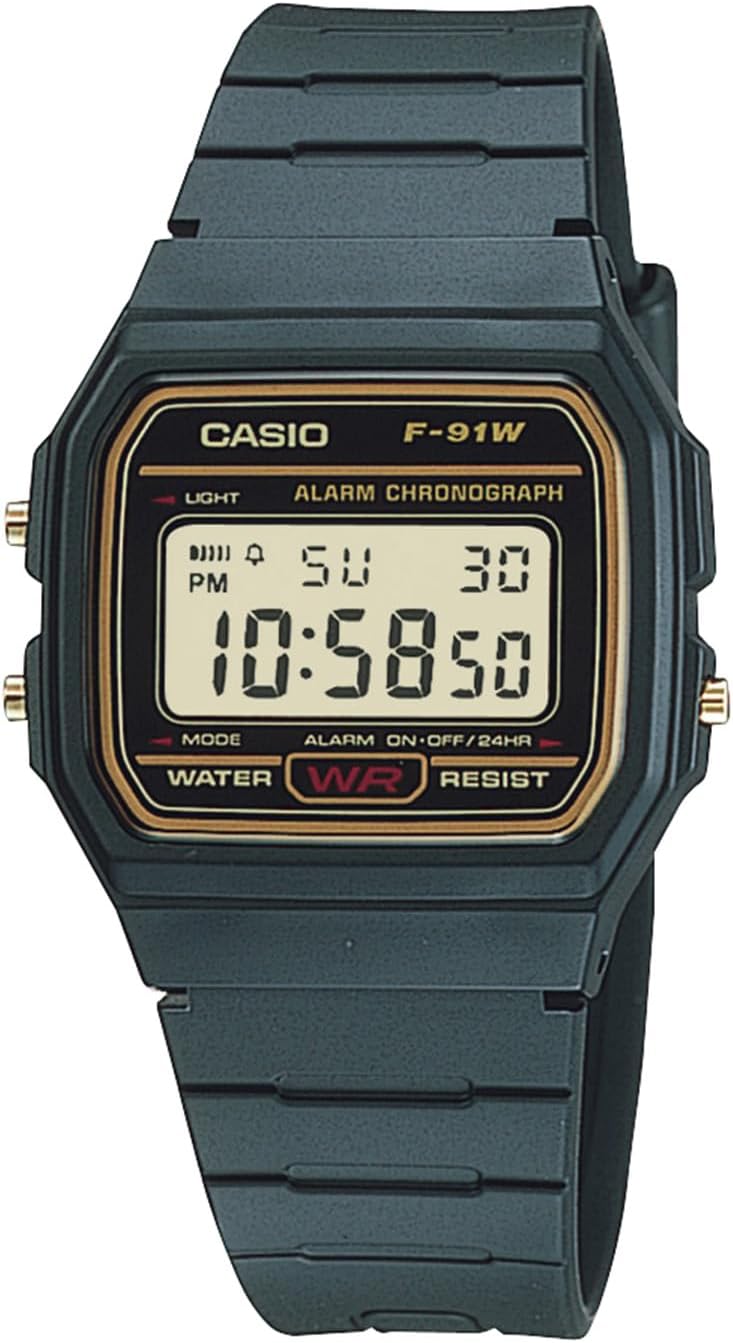 Casio Watch, Collection, Digital Resin, Web Limited Model: F-91 (Gold), Minimalist