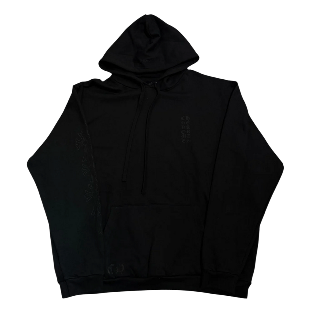 CHROME HEARTS 'MIAMI EXCLUSIVE VERTICAL LOGO' BLACK HOODIE