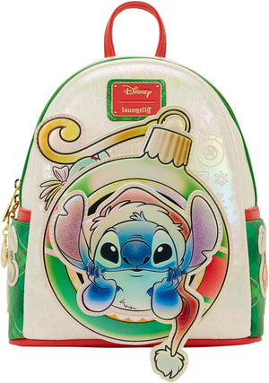 Loungefly Mini mochila navideña Lilo and Stitch de Disney