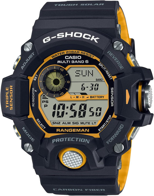 Casio GW-9400 Wristwatch, GW-9400, black / yellow, 1 piece, Radio Solar