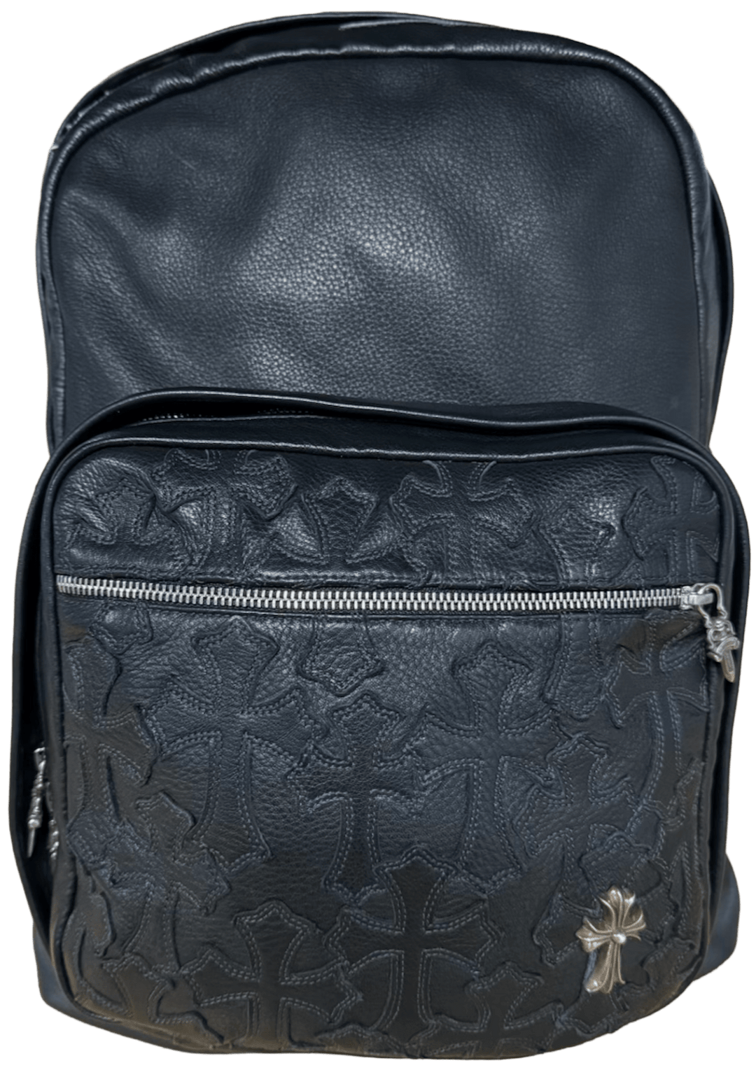 CHROME HEARTS 'CEMETERY' BLACK LEATHER CROSS PATCH 7TH GRADE BACKPACK