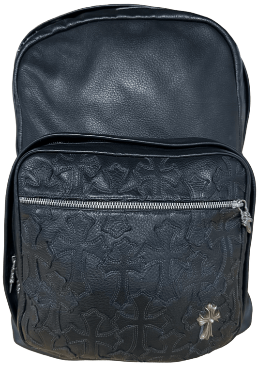 CHROME HEARTS 'CEMETERY' BLACK LEATHER CROSS PATCH 7TH GRADE BACKPACK