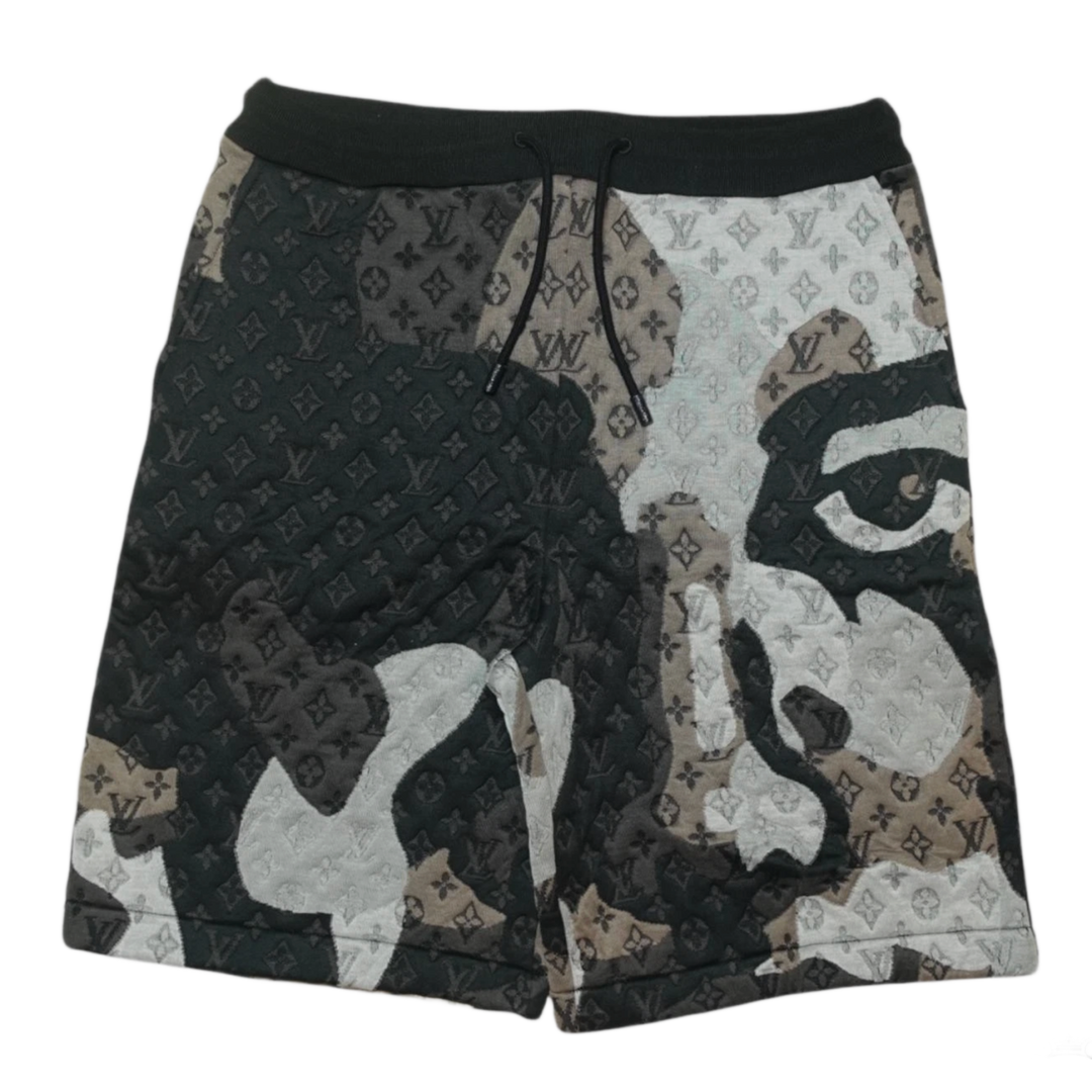 LOUIS VUITTON 'MONOGRAM JACQUARD' COTTON JERSEY SHORTS