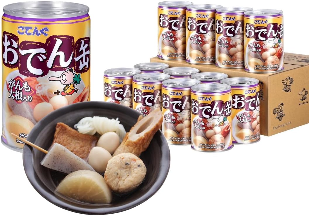 (Exclusive) Official Kotengu Oden Can with Cancer Radish, 3 Years of Manufacture, 12 Cans Gift, For Those Who Live Away, Canned Snacks, Side Dishes, Chopsticks, Outdoor Use, Emergency Food, Preserved Food, Rolling Stock, No Need for a Can