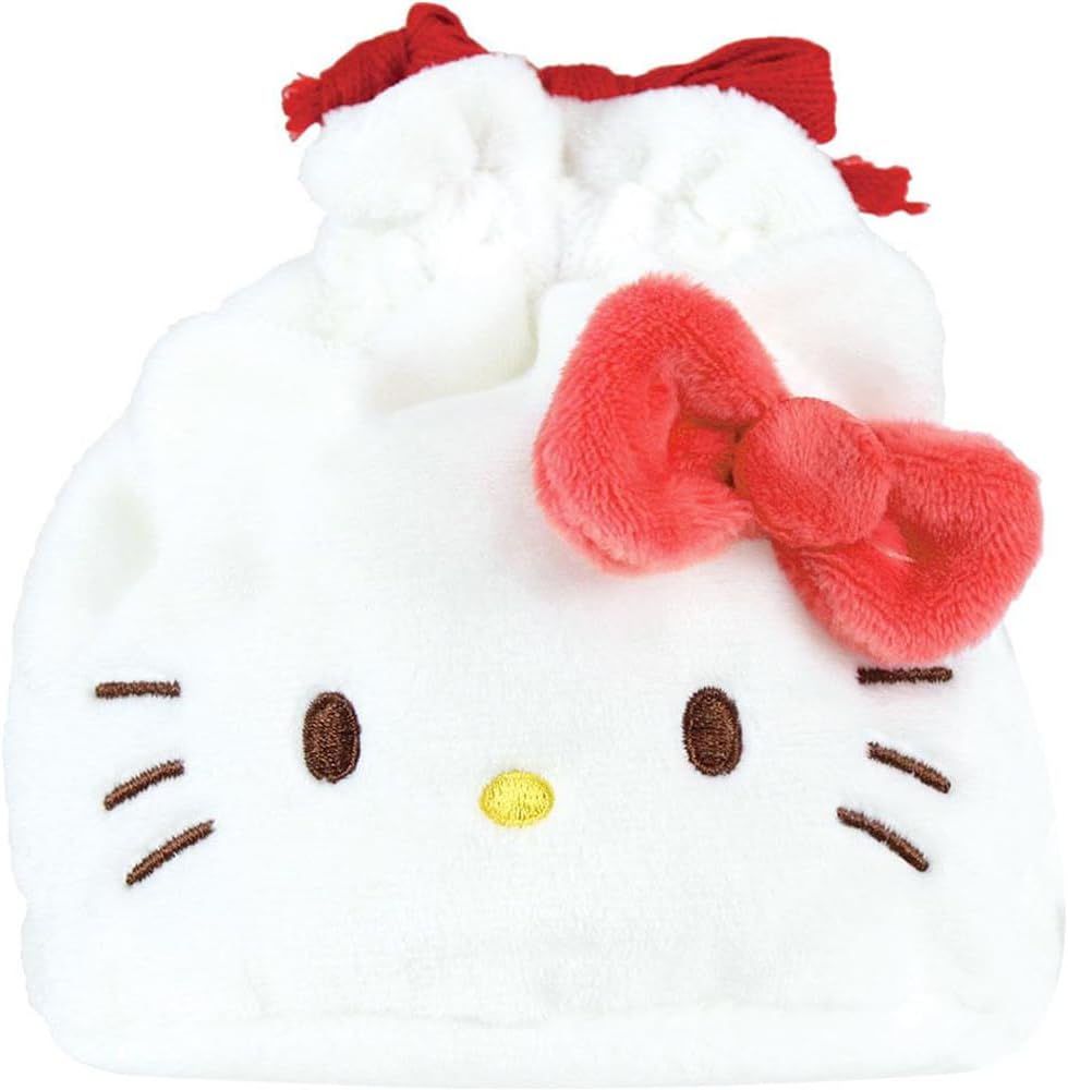 Tees Factory Sanrio Characters Gusseted Mascot Drawstring Hello Kitty H 4.7 x 4.1 x 4.1 inches (120 x 105 x 105 mm) SR-5530352KT