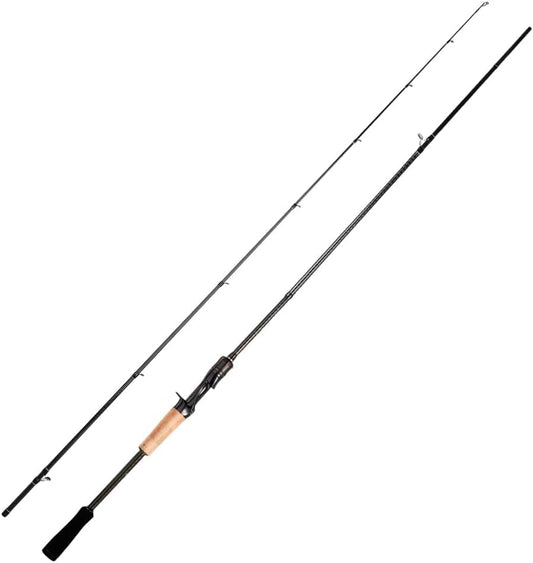 HANDING Magic L Baitcaster Fishing Rod Freshwater 30+24T Carbon Fiber 7'6" Medium Heavy Baitcasting Rod 2pcs Baitcaster Rod Fuji O+A Guide Cork+EVA Handle