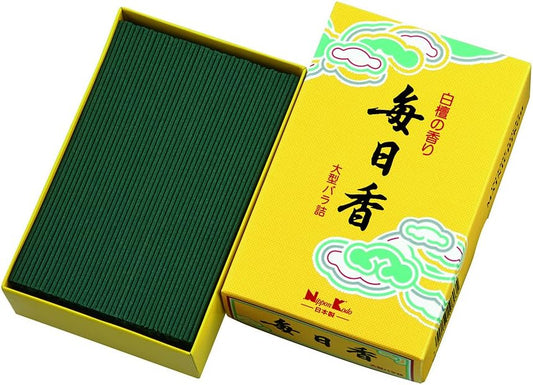 Mainichi Incense, Large Rose Stuffed, Approx. 8.5 oz (240 g), Incense, Nippon Kodo, Made in Japan, Sandalwood, Sandalwood, Wood