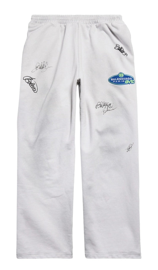 BALENCIAGA 'GV10' DIRTY WHITE SWEATPANTS