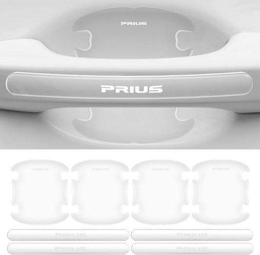 Prius Door Handle Protector, Suitable for All Series, Car Parts, Door Handle Protection, Scratch-Resistant, Exterior Parts, Seal, Sticker, Cover, Includes Exclusive Logo, Easy Installation, Set of 8