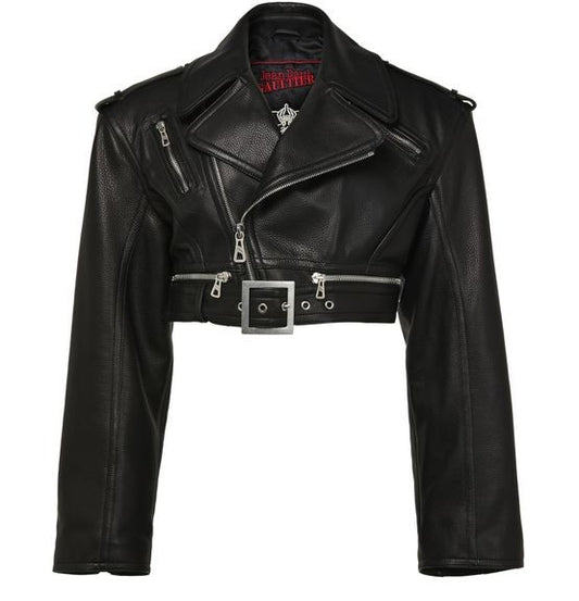 JEAN PAUL GAULTIER レザー製 クロップドジャケット - Image 1