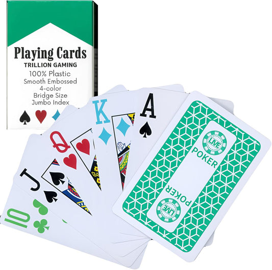 TRILLION GAMING PLAYING CARD 4 COLOR Playing Cards (BOTANICAL GREEN)