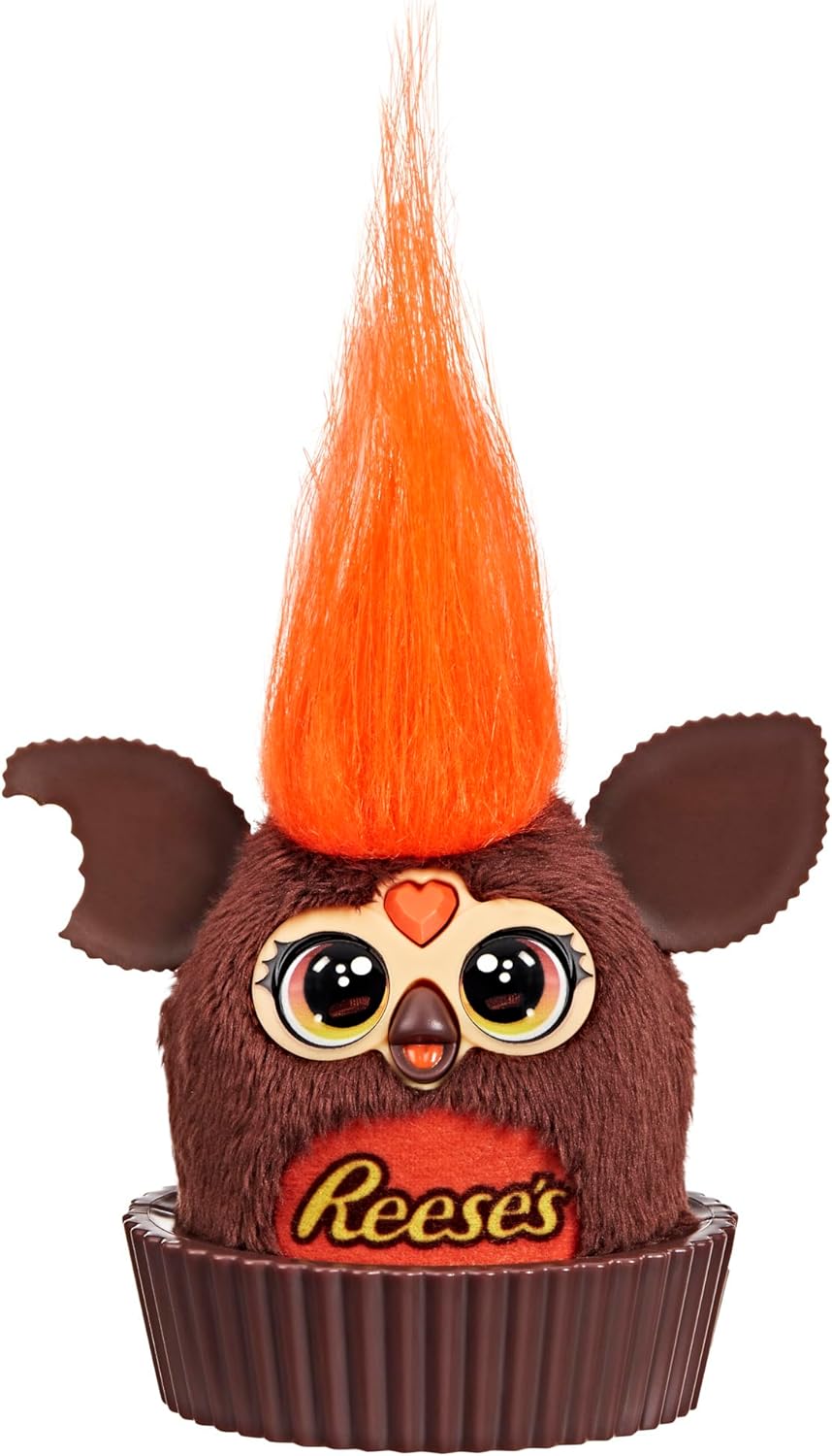 FURBY Furblets REESE'S - Taza de mantequilla de maní pequeña de felpa electrónica de 3 pulgadas, juguetes de caramelo para niños de 6 años en adelante
