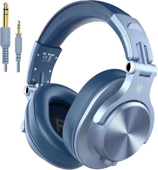 OneOdio A70 Wireless Headphones, 72 Hours Playtime, Over Ear Headphones, Bluetooth 5.2 Enhanced Bass, with Microphone, Wired and Wireless, Dual Monitor Headphones, Sealed Type, for DJ, Music Listening