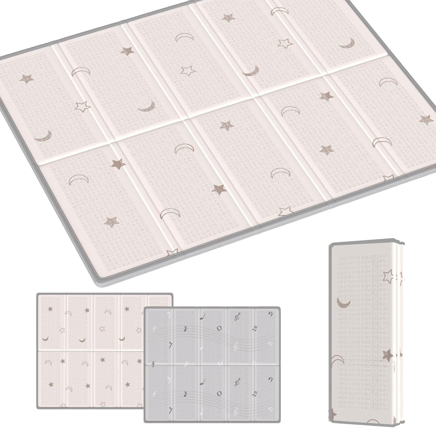 Baby Play Mat, Thick, Foldable, Large Size, Baby Play Mat, Anti-Slip, Nap Mat, Waterproof, Soundproofing Mat, Storage Bag Included, Easy to Store, Convenient to Carry, Picnic, Kindergarten, Nursery