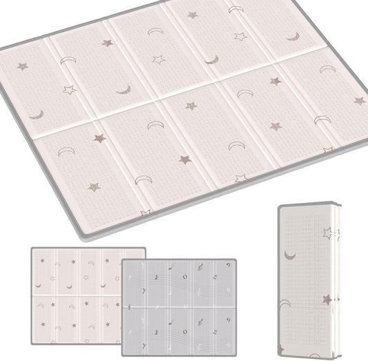 Baby Play Mat, Thick, Foldable, Large Size, Baby Play Mat, Anti-Slip, Nap Mat, Waterproof, Soundproofing Mat, Storage Bag Included, Easy to Store, Convenient to Carry, Picnic, Kindergarten, Nursery