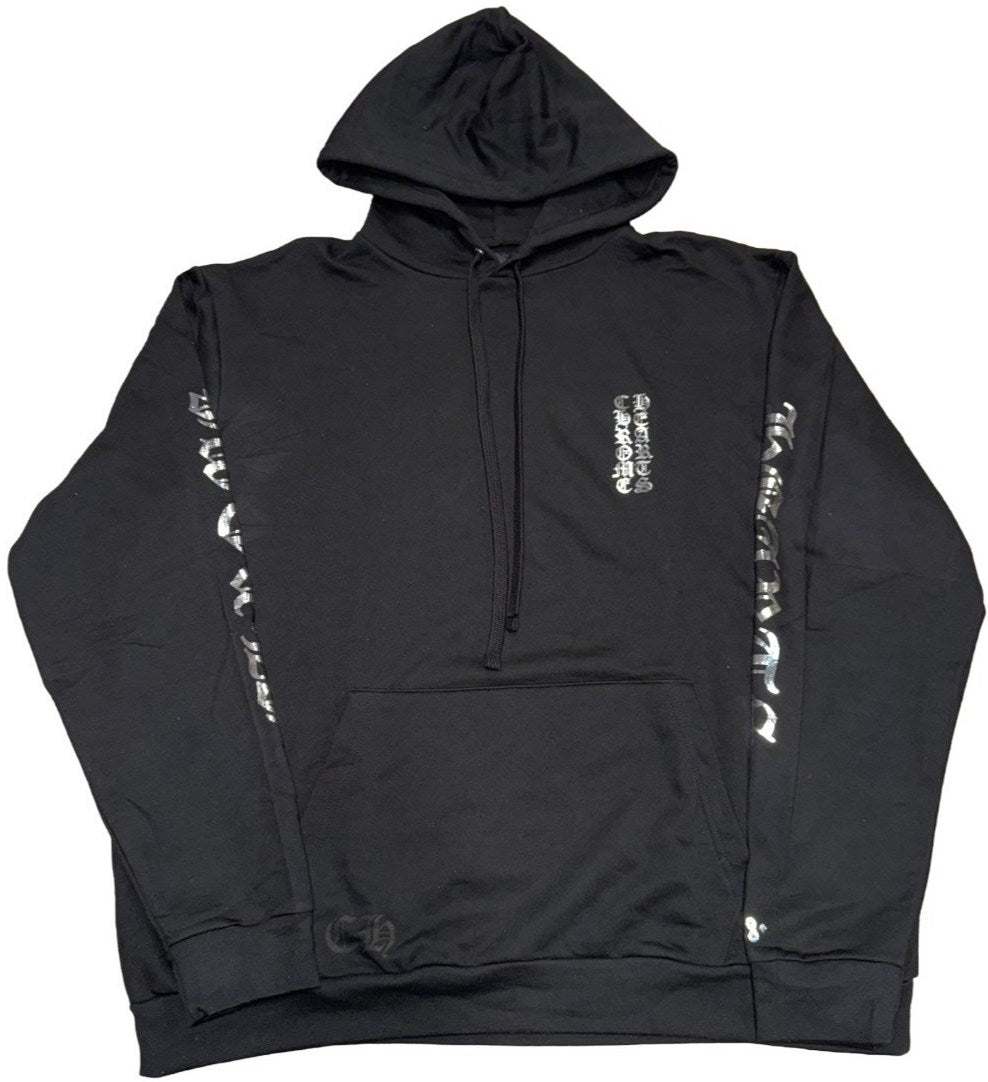 CHROME HEARTS 'REFLECTIVE SILVER' ONLINE EXCLUSIVE VERTICAL LOGO HOODIE