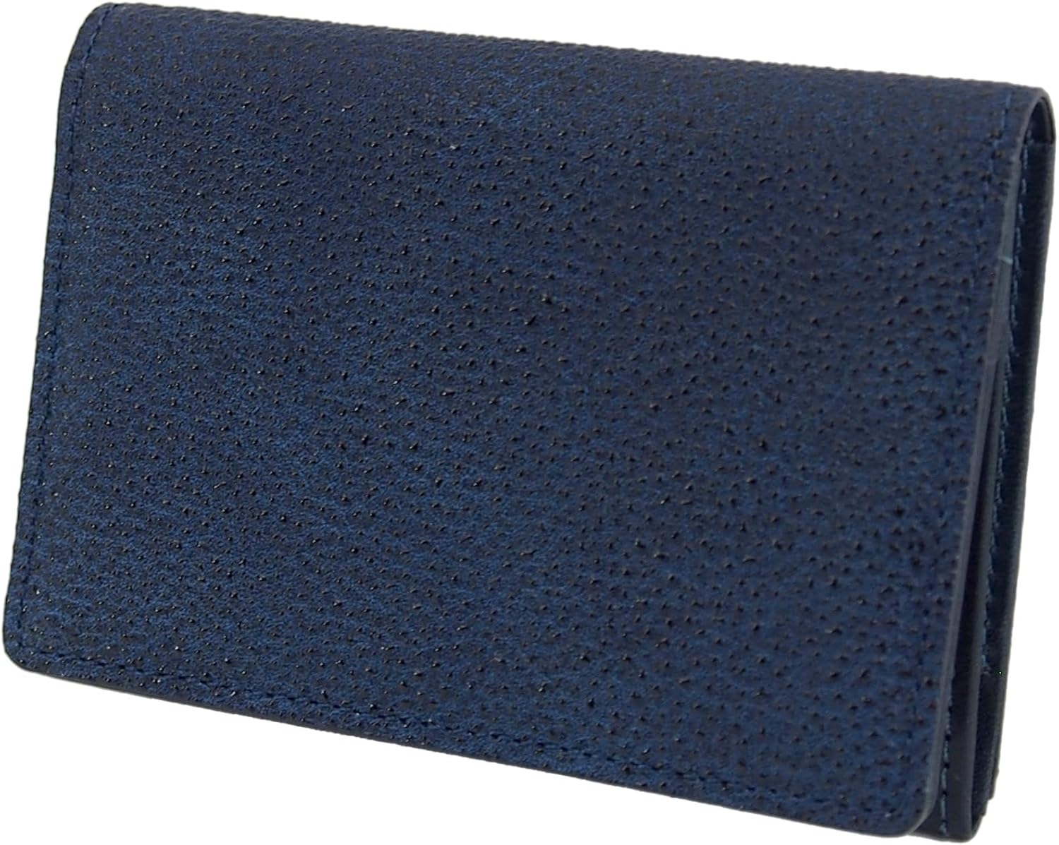 Leathertone 4TL0023 Business Card Holder, Made in Japan, Black Pier Leather x Indigo Dyeing + Tochigi Leather, Indigo × navy blue