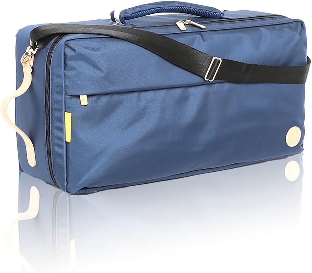 CURTIS Trumpet Double / Triple Semi-Hard Case, Flugel, Lightweight, Compact, Shoulder Backpack, Horizontal Holding Vertical Mute, Accessory Box (Denim Blue Blue)