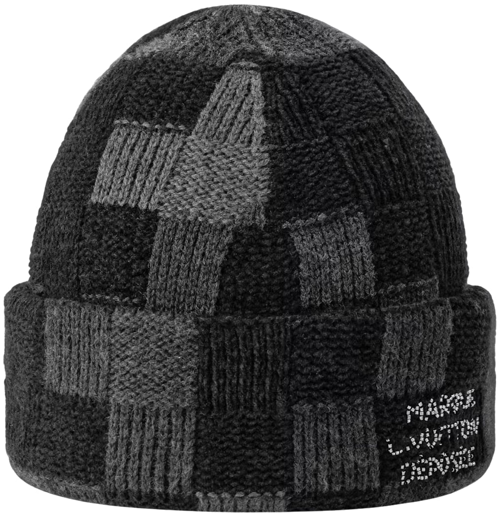LOUIS VUITTON 'CRUSH' DAMOFLAGE BLACK BEANIE