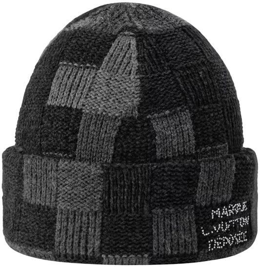 LOUIS VUITTON 'CRUSH' DAMOFLAGE BLACK BEANIE