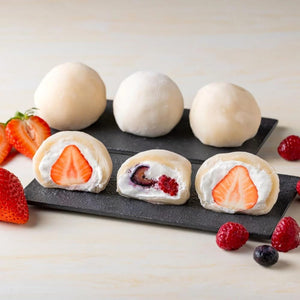 Fruit Daifuku Benseiden Official (EC Exclusive) Fluffy Cream Daifuku - Round Strawberry, Mixed Berries, Set of 3 Each; Surprise Cross-Sectional Beauty; Luxurious, Direct to the Market, Souvenir, Ordered Delicious