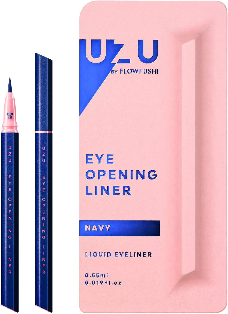 UZU BY FLOWFUSHI Eye Opening Liner [Navy] Liquid Eyeliner Hot Water Off Alcohol Free Hypoallergenic 0.55ml (x1)