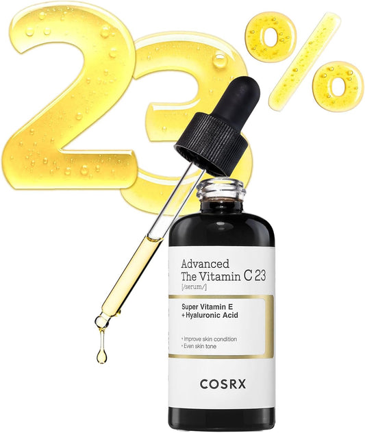 COSRX Vitamin C Serum, Vitamin C 23 Essence, 0.7 fl oz (20 ml), Vitamin C, Pores, Niacinamide, Vitamin E, Hyaluronic Acid, Pores, Hurricaea, Serum, Lotion, Pure Vitamin C, Sensitive Skin, Tested for