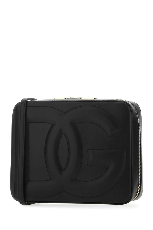 Dolce  Gabbana ドルチェ＆ガッバーナブラックレザークロスボディバッグ - Image 1