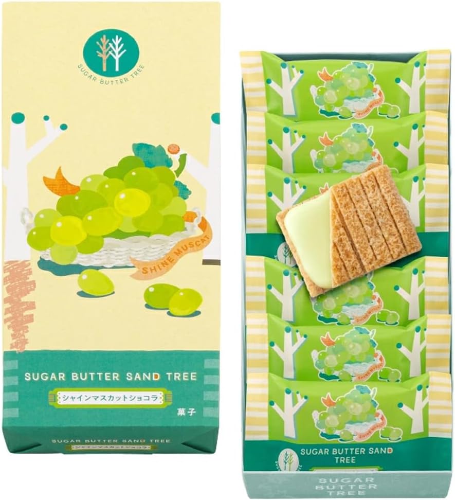 Sugar Butter Tree, Sweets, Individually Wrapped, Gag Tree, Sugar Butter Sand, Shine Muscat Chocolate, 7 Pieces