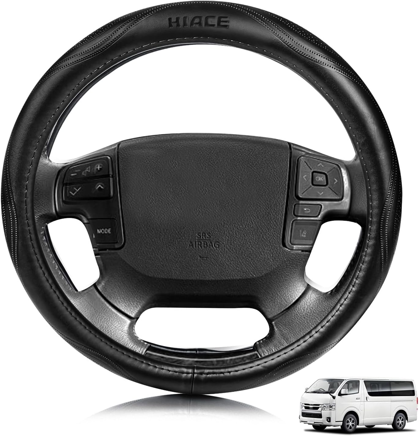 Hiace 200 Series 3 Type 4 Type 5 6 Steering Wheel Cover Luxury Genuine Leather Steering Wheel Cover Stylish Design Moisture Permeability Abrasion Resistant Waterproof Stain Resistant