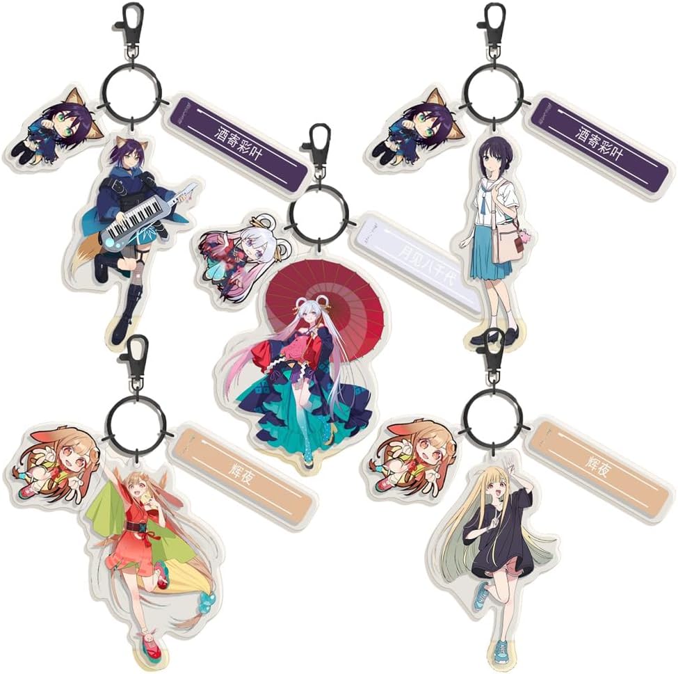 [NIVLAC] 超 かぐや姫 グッズ キーホルダー 酒寄彩葉 月見ヤチヨ かぐや アクリルキーホルダー アニメキャラクター ストラップ おしゃれ 携帯便利 カバン飾り プレゼント 非公式 [並行輸入品]