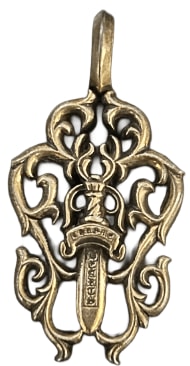 CHROME HEARTS 'VINE' SILVER DAGGER PENDANT