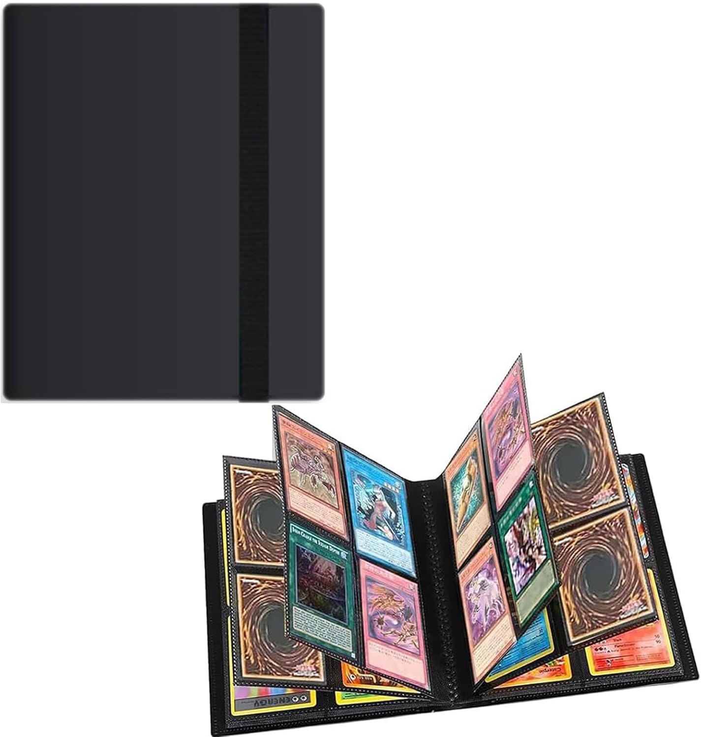 WISSUA Card File, Trading Card Binder, Card Case, Compatible with File Sleeves, Storage for Gaming and Sports Cards (Black, Holds 160 4 Pockets)