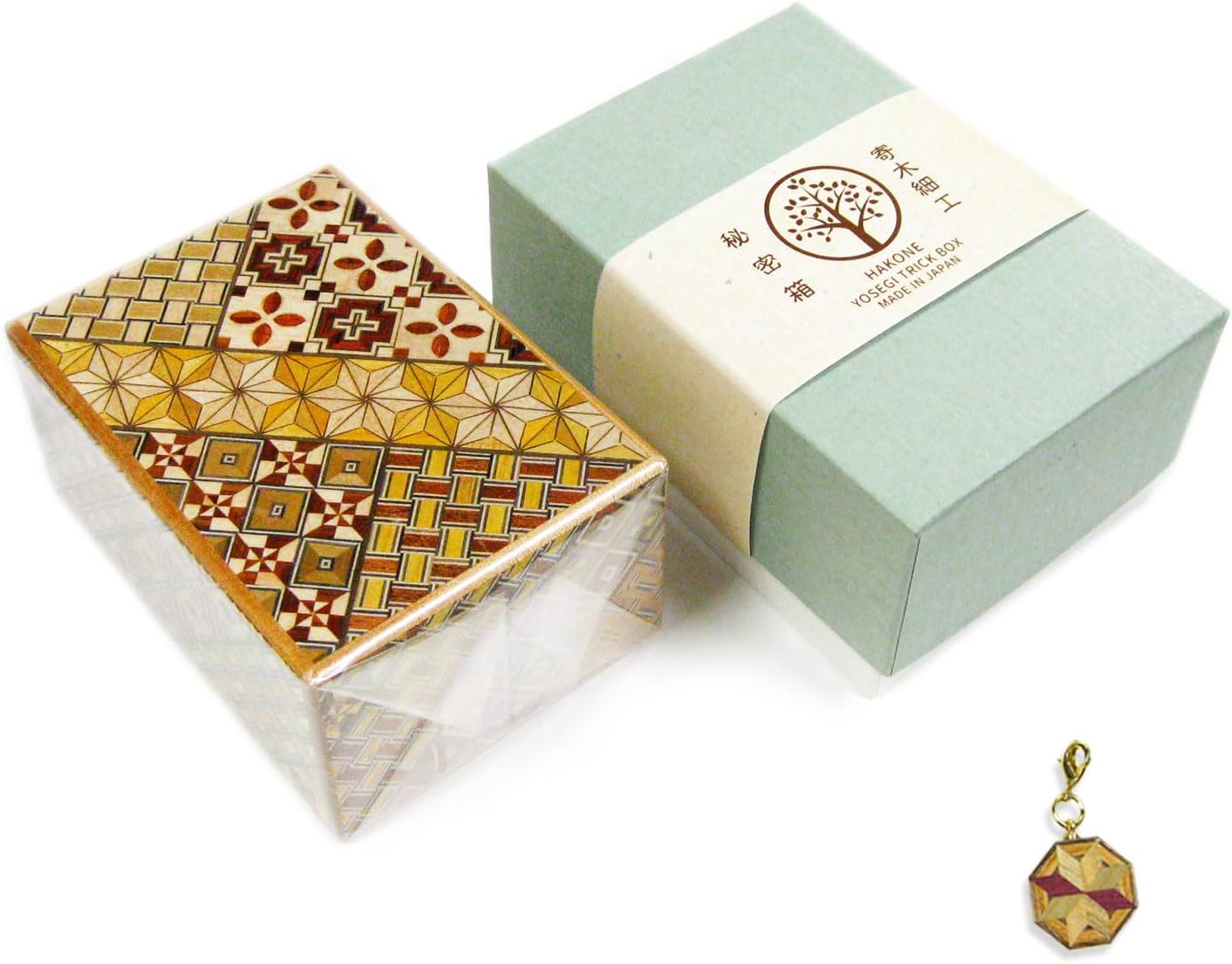 Hakone Parquet Secret Box, Medium Size, 4 Inches, Hakone Crafts, Karakuri Box, Puzzle, Gift, Trick Box, Traditional Pattern, Traditional Pattern (Bonus Included, Medium Size, 12 Times)