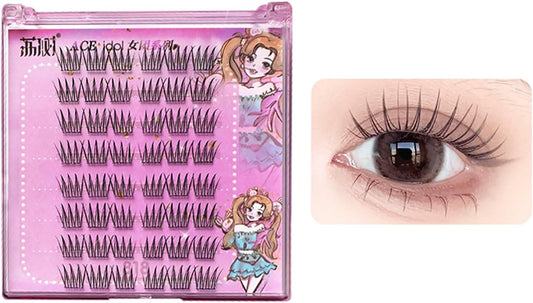 Lishu False Eyelashes, No Glue, 1 Second Eyelashes, 3D, No Glue, For Parts, Difficult to Fall Off, Natural Eyelashes, High Adhesion, Cute, Natural Eyelashes, Popular for Beginners (ACE 1.0)