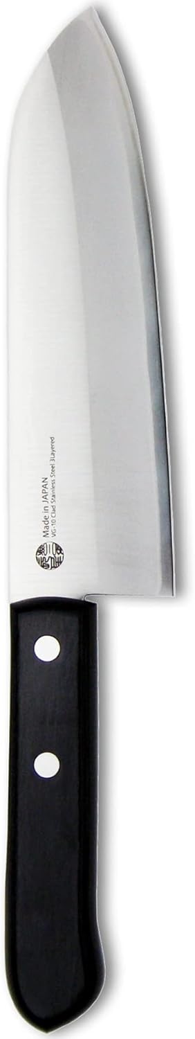 Nagao Tsubame Sanjo Santoku Knife, Blade Length: 6.5 inches (165 mm), VG-10 Steel Break, Stainless Steel, Made in Japan