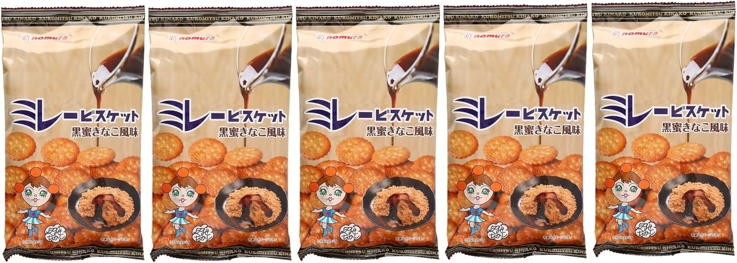Nomura Roasting Shop Mirei Biscuit Black Honey Kinako Flavor 120g×5 Packs Domestic Product from Kochi Prefecture