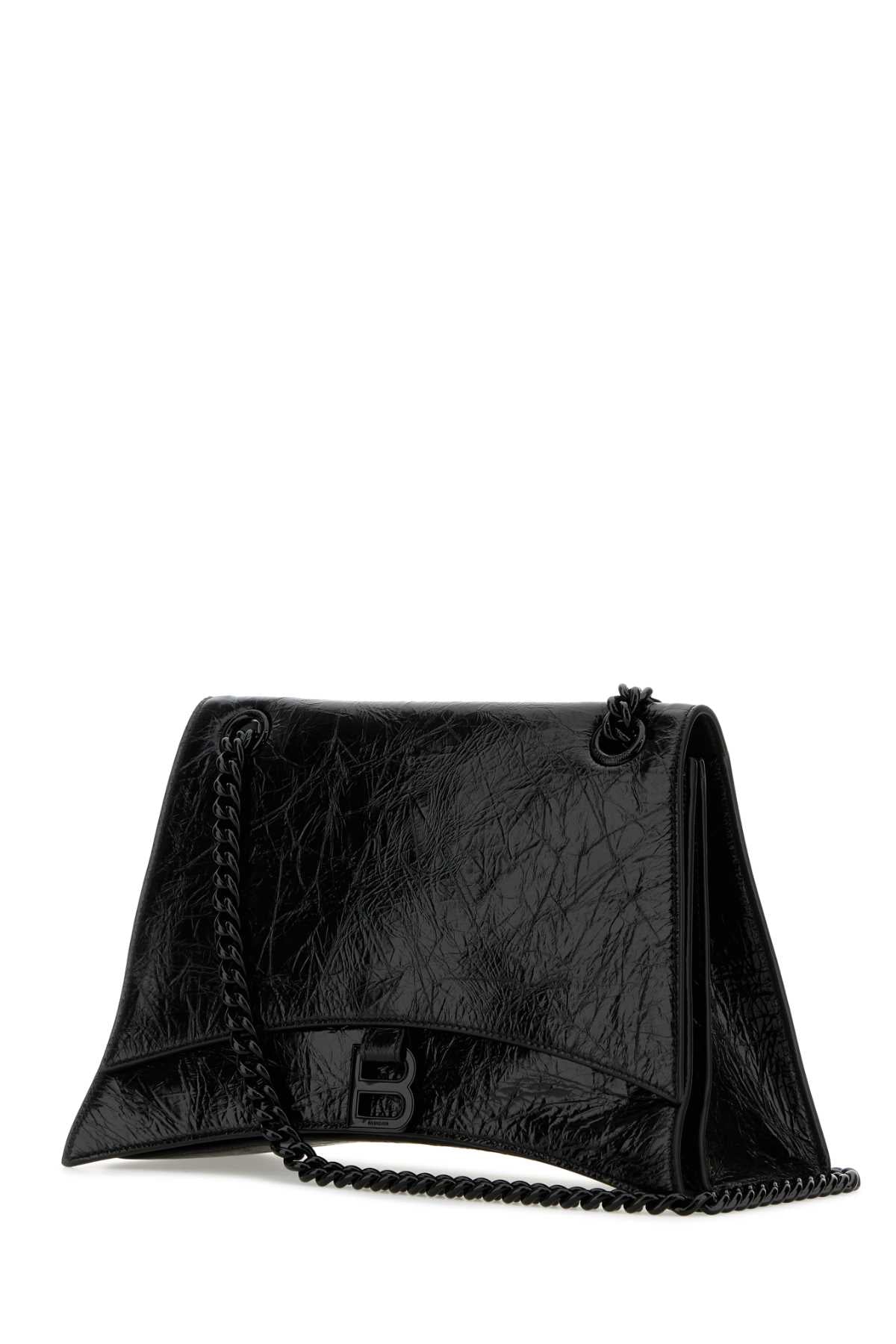Balenciaga バレンシアガブラックレザーミディアムクラッシュショルダーバッグ - Image 1