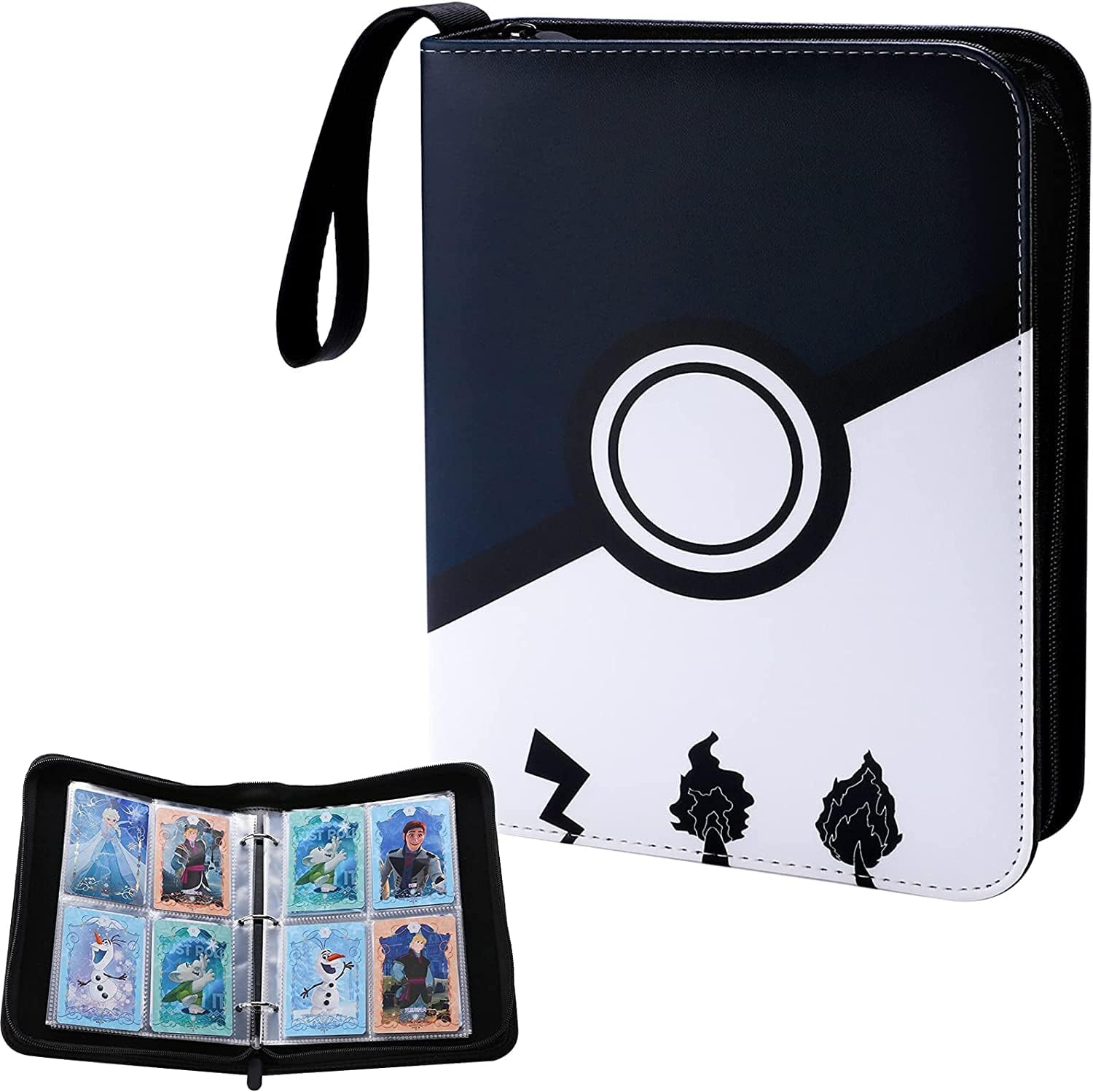 Card Files, Holds 400 Cards, 50 Pages, Large Capacity, Trading Card Album, 4 Pockets, Waterproof PU Material, Zippered, Trading Card Binder, Trading Card Holder, Card Case, Card Files, Trading Card