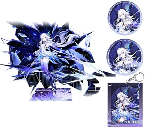 スカーク グッズ 4点セット アクリルスタンド キーホルダー バッジ 福袋 セット 装飾品 アニメ 萌えグッズ 応援グッズ プレゼント 記念品 [並行輸入品]
