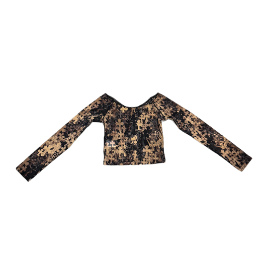 CHROME HEARTS 'CROSS PRINT' WOMENS MESH LONGSLEEVE TOP