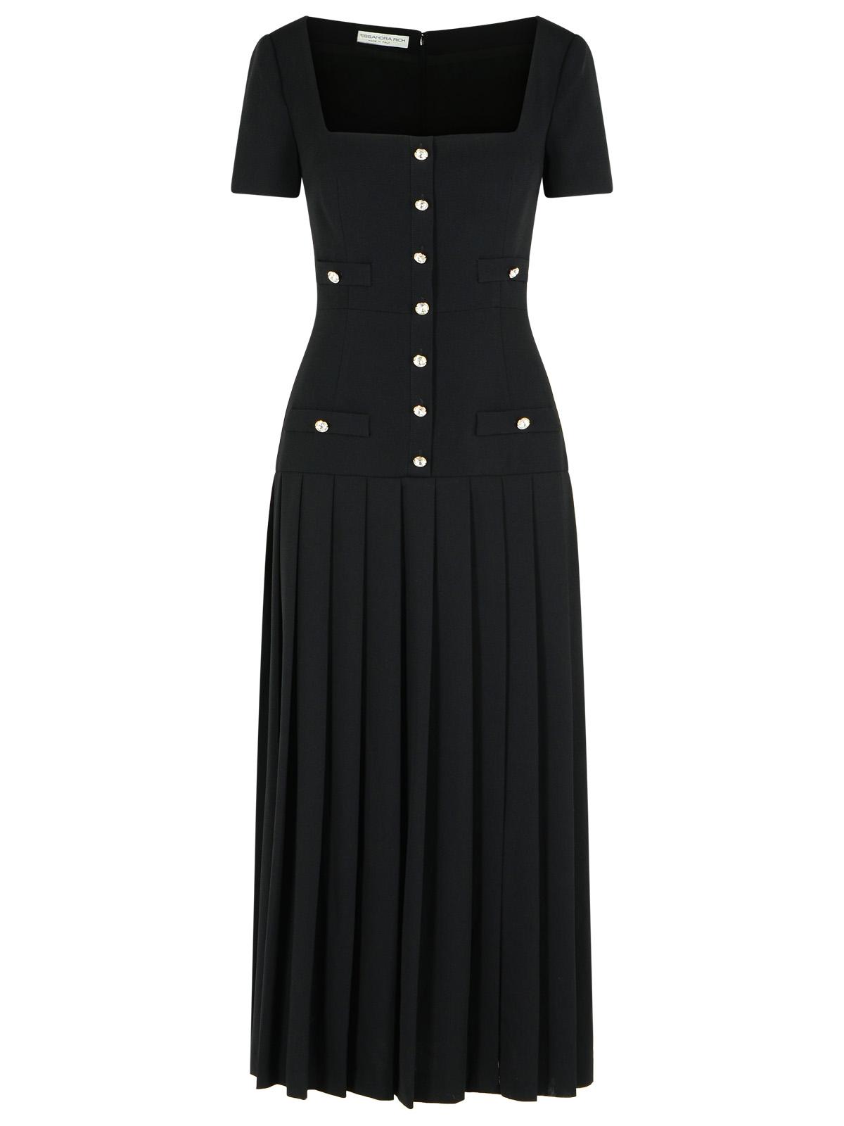 Alessandra Rich アレッサンドラリッチブラックバージンウールドレス - Image 1