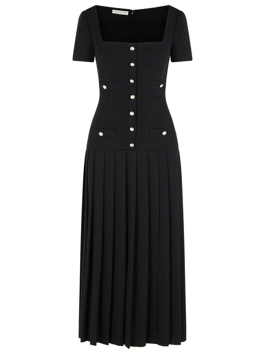 Alessandra Rich アレッサンドラリッチブラックバージンウールドレス - Image 1