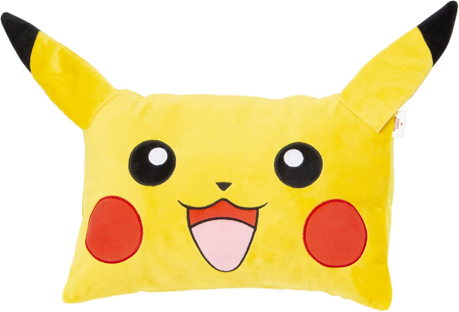 MORIPiLO Pokemon Pikachu Face Die-Cut Pillow, Small Size, Skin Friendly Micro Fabric, Goods, Plush Nap Pillow, 11.0 x 15.4 x 3.9 inches (28 x 39 x 10 cm), Yellow, Character Pillow Morisita