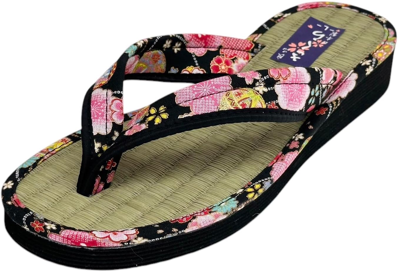 Daimyo Shokai Women's Thong Tatami Folding Sandals Japanese Pattern, Made in Japan