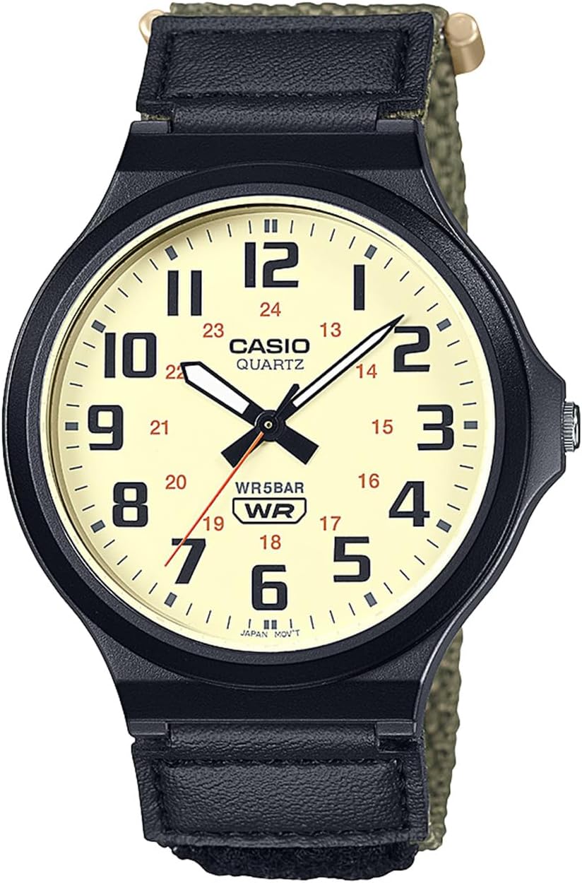 Casio Collection MW-240B-3BJF Men's Watch, Earth Color Velcro Band, earth color
