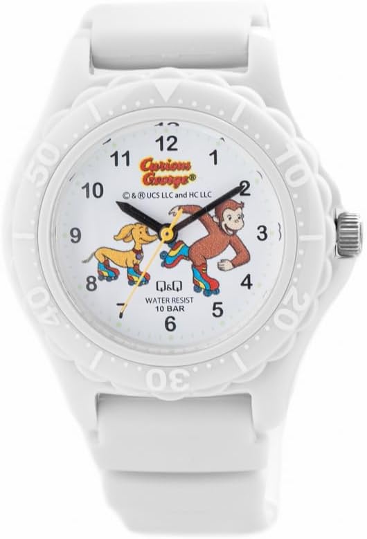Citizen Q&Q Curious George V51A-500VK Wristwatch, Analog Waterproof, Urethane Strap, Gray