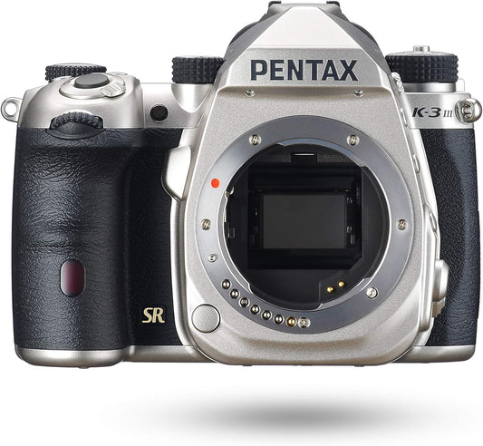 Pentax K-3 Mark III Body Silver APS-C Digital SLR Camera, 100% Viewing Ratio, Approximately 1.05x Optical Viewfinder, 5-Axis 5.5 Stage In-Body Image Stabilization Mechanism, Maximum ISO Sensitivity