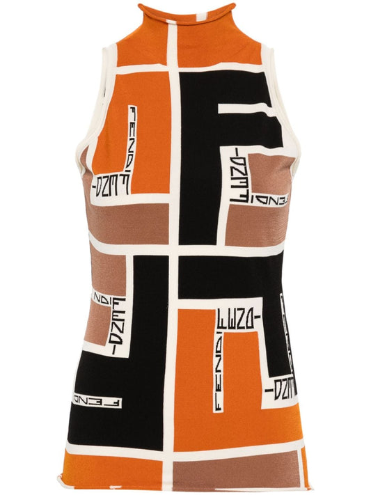 Fendi フェンディプリントタートルネックトップ - Image 1